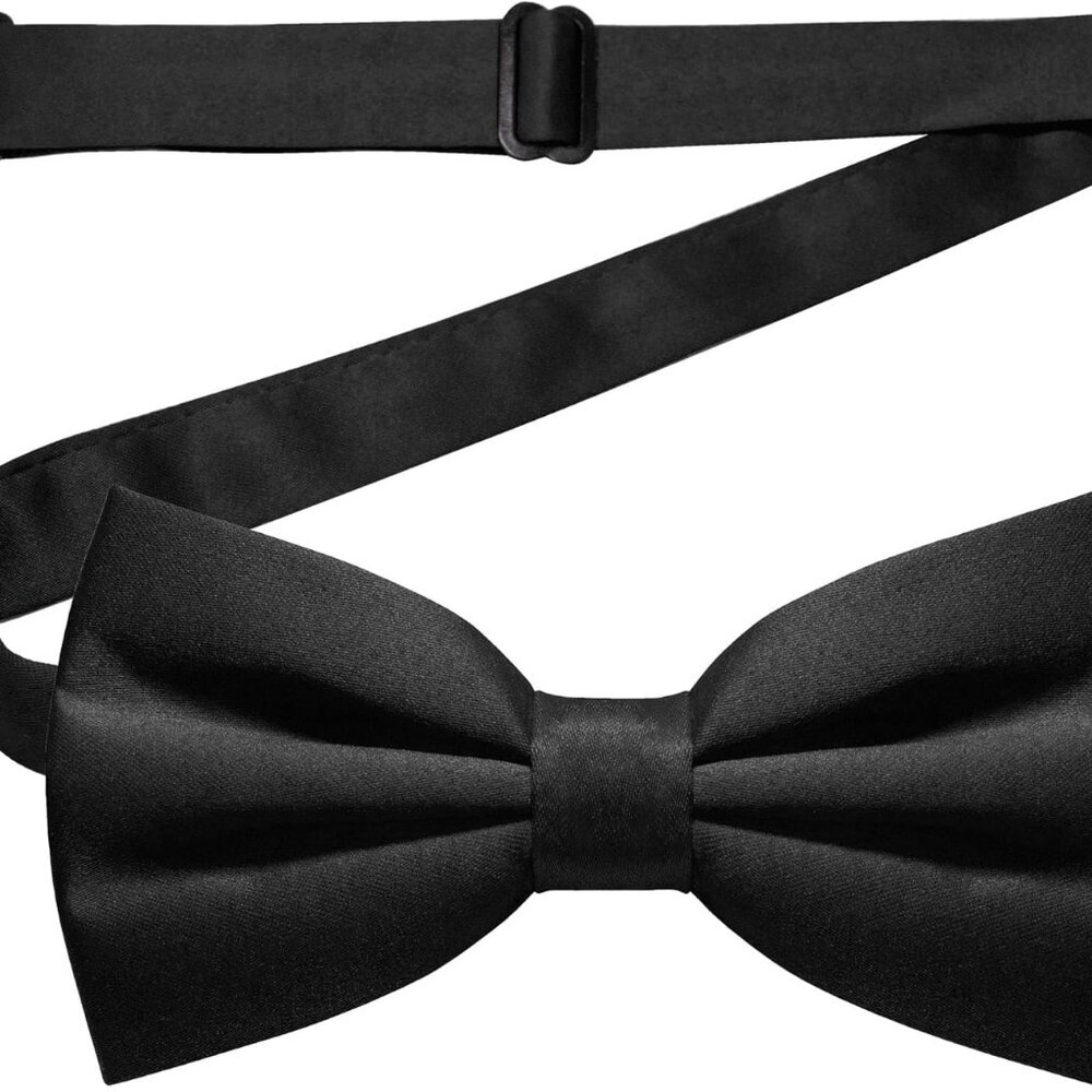 Solid Color Pre-tied Bow Tie Adjustable Bowtie for Men